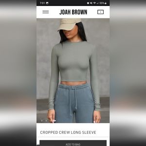 JOAH BROWN cropped crew long sleeve. Color *Summit Rib* S/M